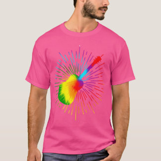 Tie-Dye-Gitarre Retro-Musik-Design Farbige Guitari T-Shirt