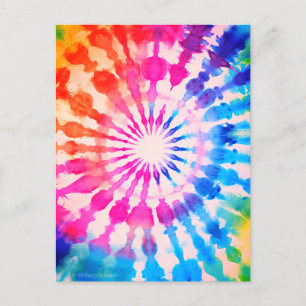 Tie Dye Groovy Hippie Fettes Farbdesign Postkarte