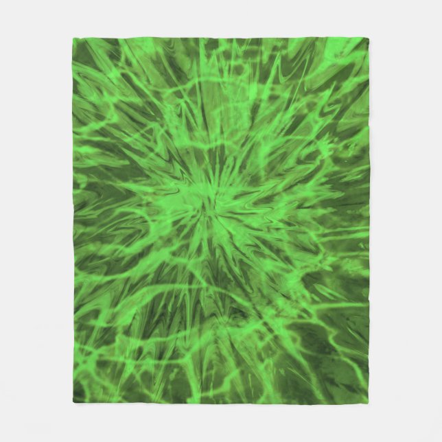 TIE DYE GRÜN FLEECEDECKE (Vorderseite)
