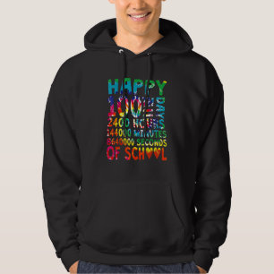 Tie Dye Happy 100. Schultag Lehrer Schüler Hoodie