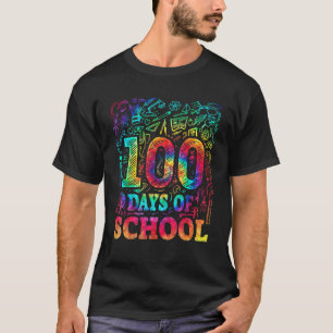 Tie Dye Happy 100. Schultag Lehrer Schüler T-Shirt