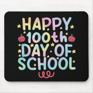 Tie Dye Happy 100. Schultag Lehrer Student  Mousepad