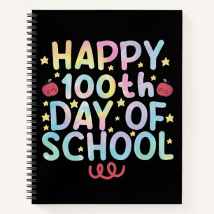 Tie Dye Happy 100. Schultag Lehrer Student  Notizbuch