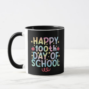 Tie Dye Happy 100. Schultag Lehrer Student  Tasse
