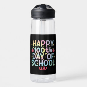 Tie Dye Happy 100. Schultag Lehrer Student Trinkflasche