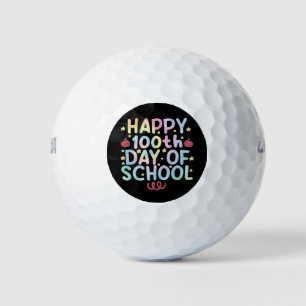 Tie Dye Happy 100. Tag der Schule Lehrer Schüler Golfball