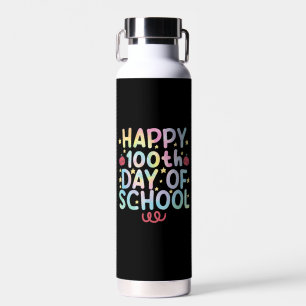 Tie Dye Happy 100. Tag der Schule Lehrer Student  Trinkflasche