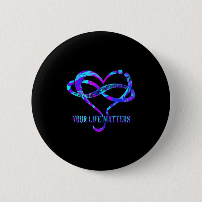 Tie Dye Heart Your Life S Suicide Prevention Aware Button (Vorderseite)