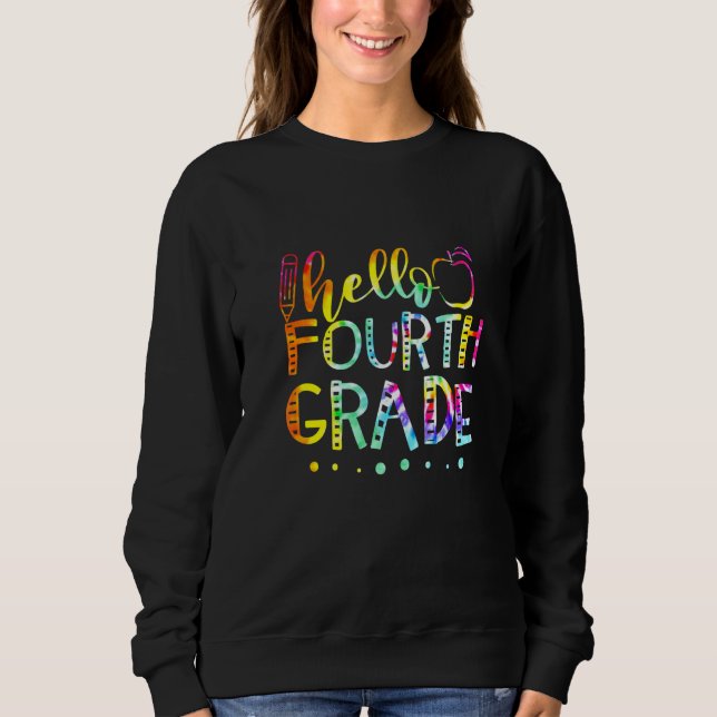 Tie Dye Hello Fourth 4 Sweatshirt (Vorderseite)