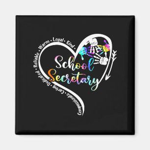 Tie Dye Herz Schulsekretärin Leben Cute Zurück zu Magnet