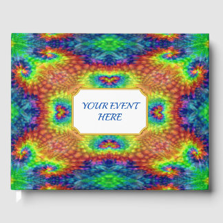 Tie Dye Himmel Vintage Fraktal Kaleidoskop Gästebuch