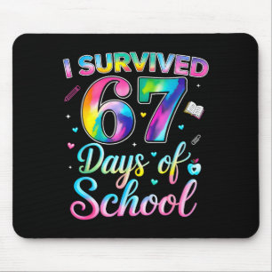 Tie Dye ich überlebte 67 Tage Schule Lustig Six Se Mousepad