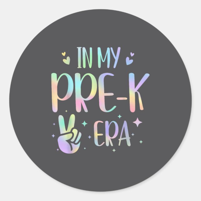 Tie Dye In My Pre-k Era  Runder Aufkleber (Vorderseite)
