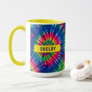 Tie-Dye individueller Name Bunter Geschenk Tasse
