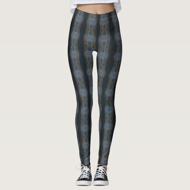 Tie-Dye-inspirierte Schieferblaue Damen-Leggings  Leggings (Vorderseite)