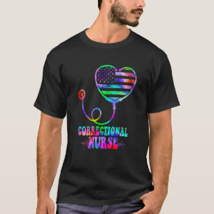 Tie Dye Justizvollzugsbeamter Dünne graue Linie He T-Shirt
