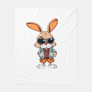 Tie-Dye-Kaninchen-Hase-Friedenszeichen-Hippie Fleecedecke