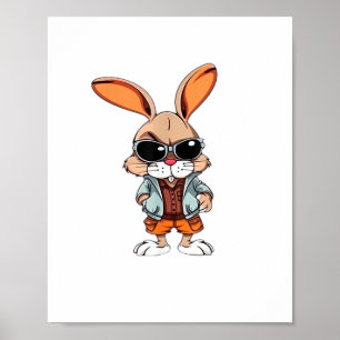 Tie-Dye-Kaninchen-Hase-Friedenszeichen-Hippie Poster