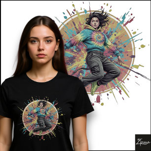Tie-Dye-Kapuzenpullover-Springer-Splatter-Graffiti Tri-Blend Shirt