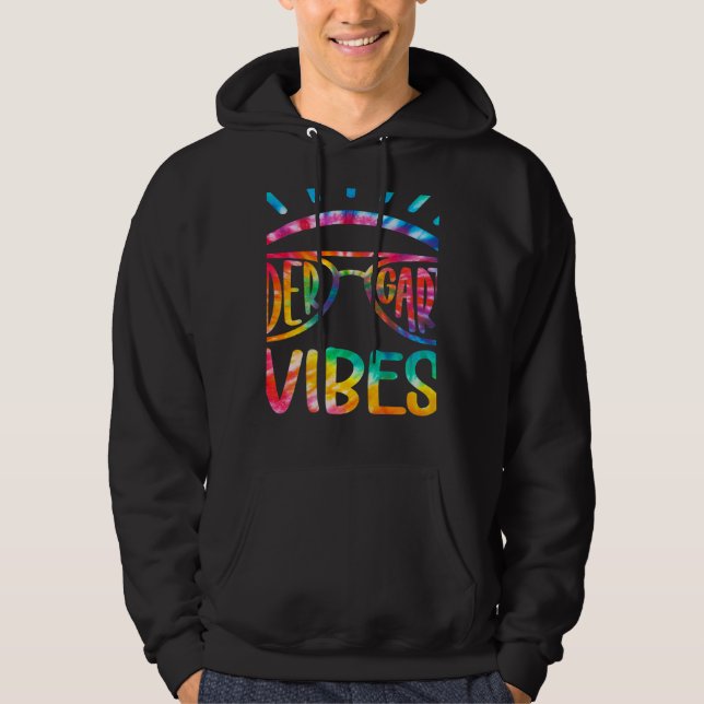 Tie Dye Kindergarten Vibes Student Teacher Back to Hoodie (Vorderseite)