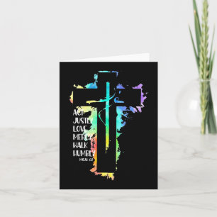 Tie Dye Kreuz Micha 68 Handle gerecht Bibel Schrif Karte