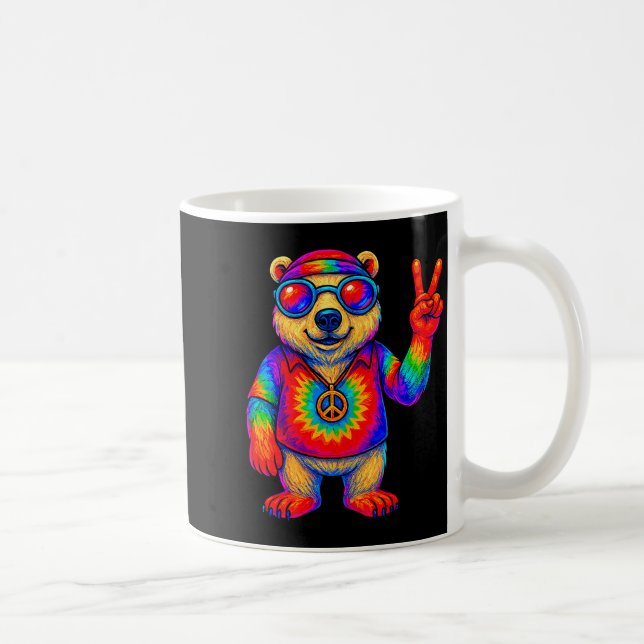 Tie-dye Lar Bear Peace Sign Hip  Kaffeetasse (Rechts)