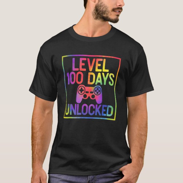 Tie Dye Level 100 Days Of School Unlocked 100 Days T-Shirt (Vorderseite)