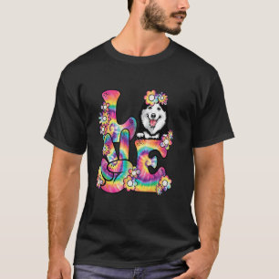 Tie Dye Liebe Siberian Husky Hund Mama Papa Groovy T-Shirt