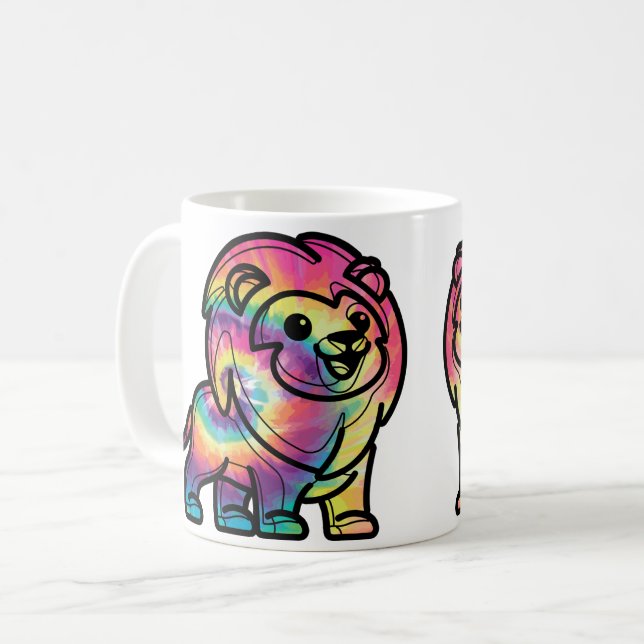 Tie Dye Löwe Kaffeetasse (Vorderseite Links)