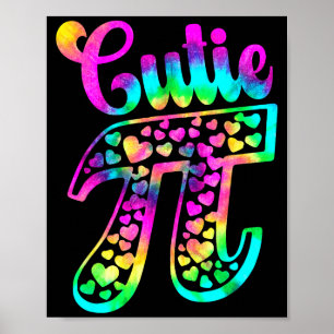 Tie Dye Lustiger Cutie Pie 3,14 Pi Zahlensymbol Ma Poster