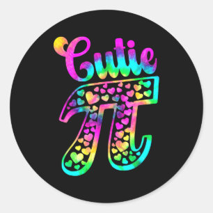 Tie Dye Lustiger Cutie Pie 3,14 Pi Zahlensymbol Ma Runder Aufkleber