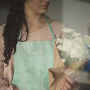 Tie Dye Pastel   Mint Green Monogram Apron Schürze