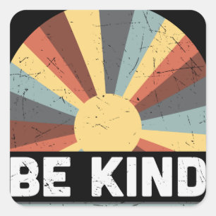 Tie Dye Peace Symbol Hippie Be Kind Quadratischer Aufkleber