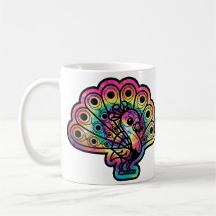 Tie-Dye-Pfau Kaffeetasse