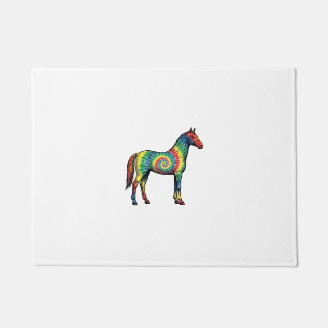 Tie-Dye-Pferd Vintage-Stichvektor Kunst Fußmatte (Vorderseite)