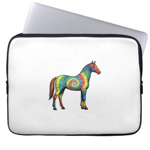 Tie-Dye-Pferd Vintage-Stichvektor Kunst Laptopschutzhülle