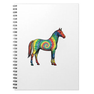 Tie-Dye-Pferd Vintage-Stichvektor Kunst Notizblock