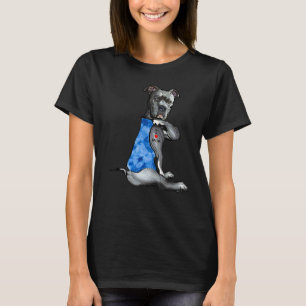 Tie Dye Pitbull Ich liebe Mama Pitbull Tattoo Mutt T-Shirt