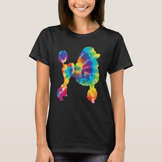 Tie Dye Poodle  Canine Dog  Pet Trainer Breeder T-Shirt (Vorderseite)
