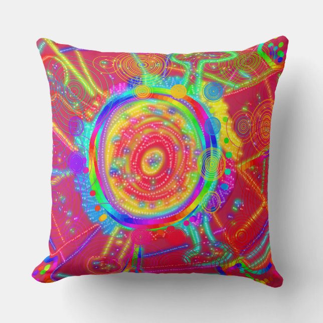 Tie-Dye-Rad-Fan-Blume  Kissen (Vorderseite)