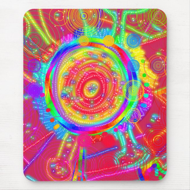 Tie-Dye-Rad-Fan-Blume Mousepad (Vorne)