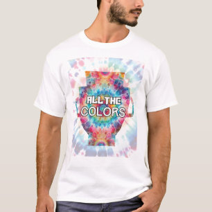 Tie-Dye Retro-Trophäendesign T-Shirt