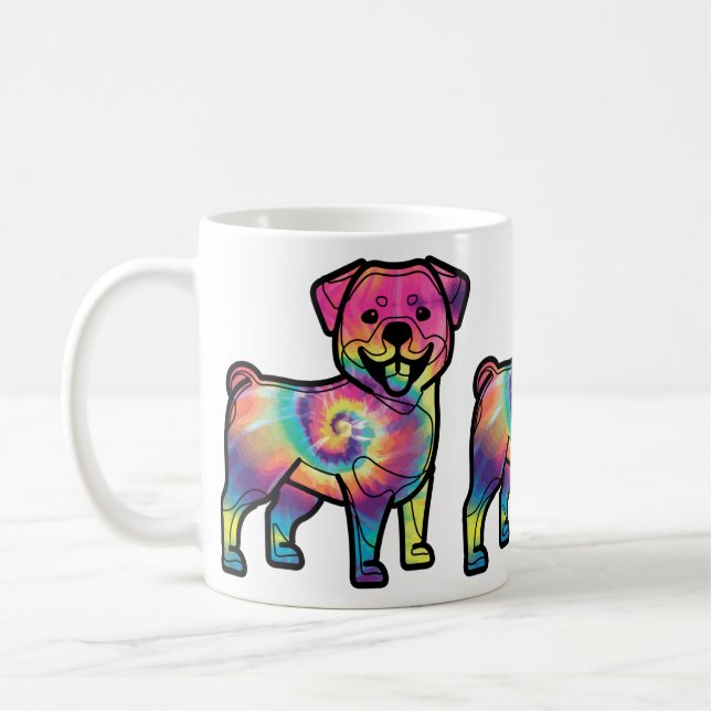 Tie-Dye-Rottweiler Kaffeetasse (Links)