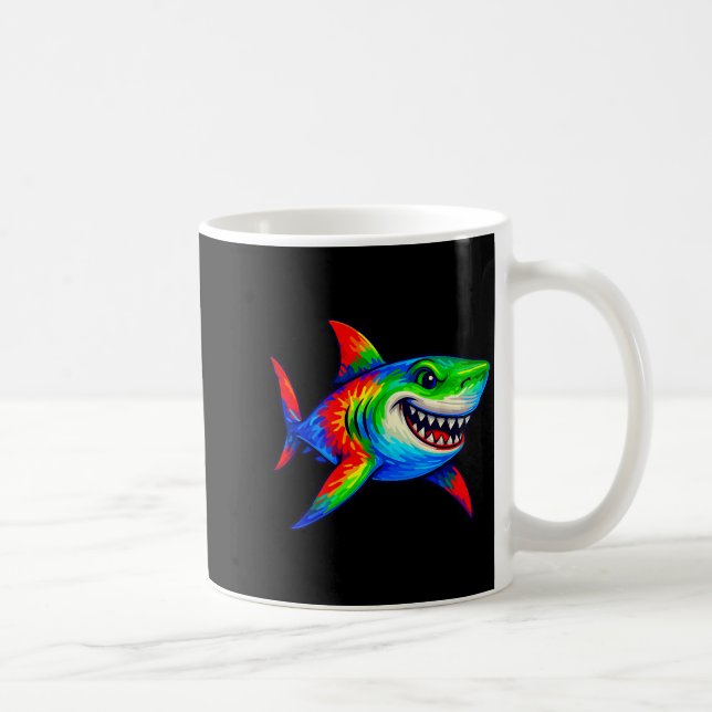Tie-dye Shark Peace Sign Hipe  Kaffeetasse (Rechts)