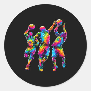 Tie Dye Sketll Spieler Farbige Runder Aufkleber
