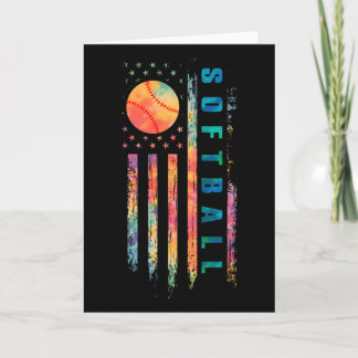 Tie Dye Softll Mädchen Softll Spieler USA-Flagge  Karte