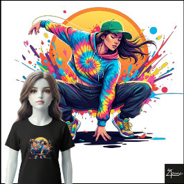 Tie-Dye-Tänzerin in der Hocke - Spritzkunst Tri-Blend Shirt
