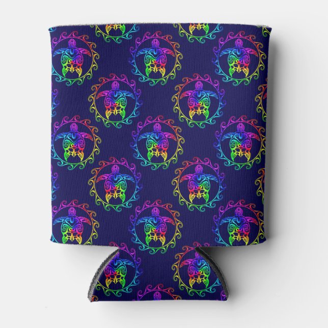 Tie Dye Tribal Turtle Moari Sun Blue Dosenkühler (Vorderseite)