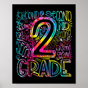 Tie Dye Typografie-Team der 2. Klasse Zweiter Klas Poster