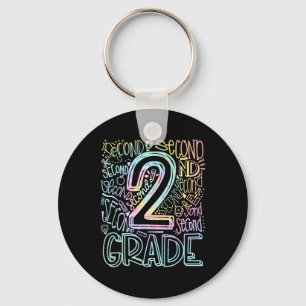 Tie Dye Typografie-Team der 2. Klasse Zweiter-Klas Schlüsselanhänger